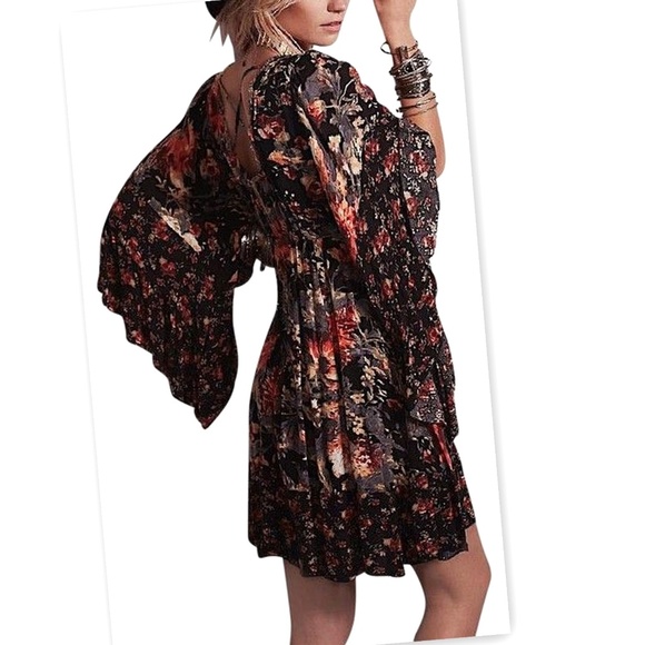 Free People Bell Sleeve Open Back Dress - Picture 2 of 8